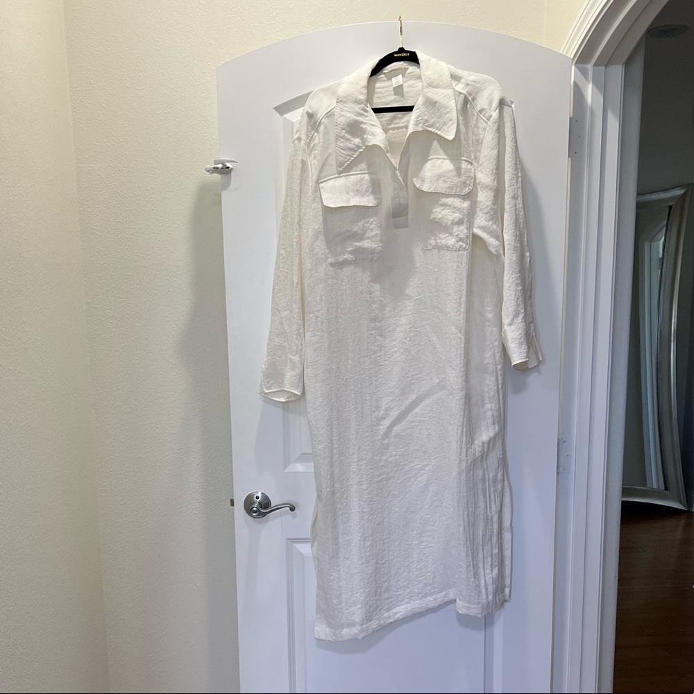 H & M - white - dress - large